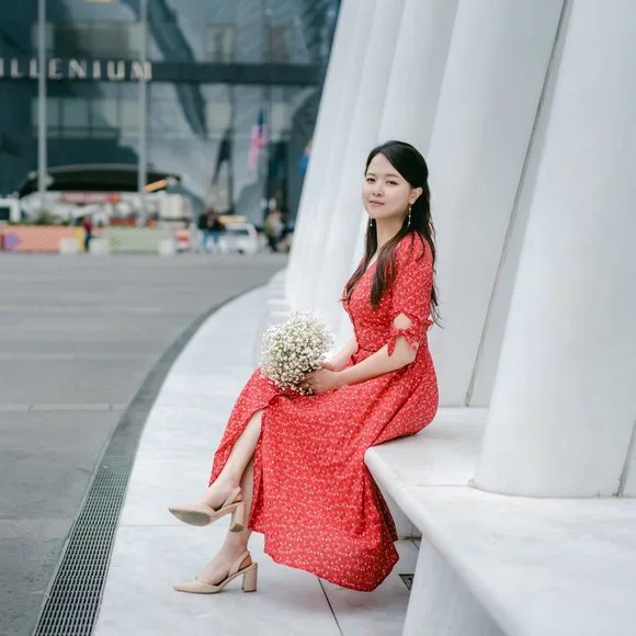 Auguste Daphne Tie Sleeve Dress Red Size 2 - Picture 3 of 4